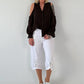 Bluse mit cold shoulder Detail - schoko