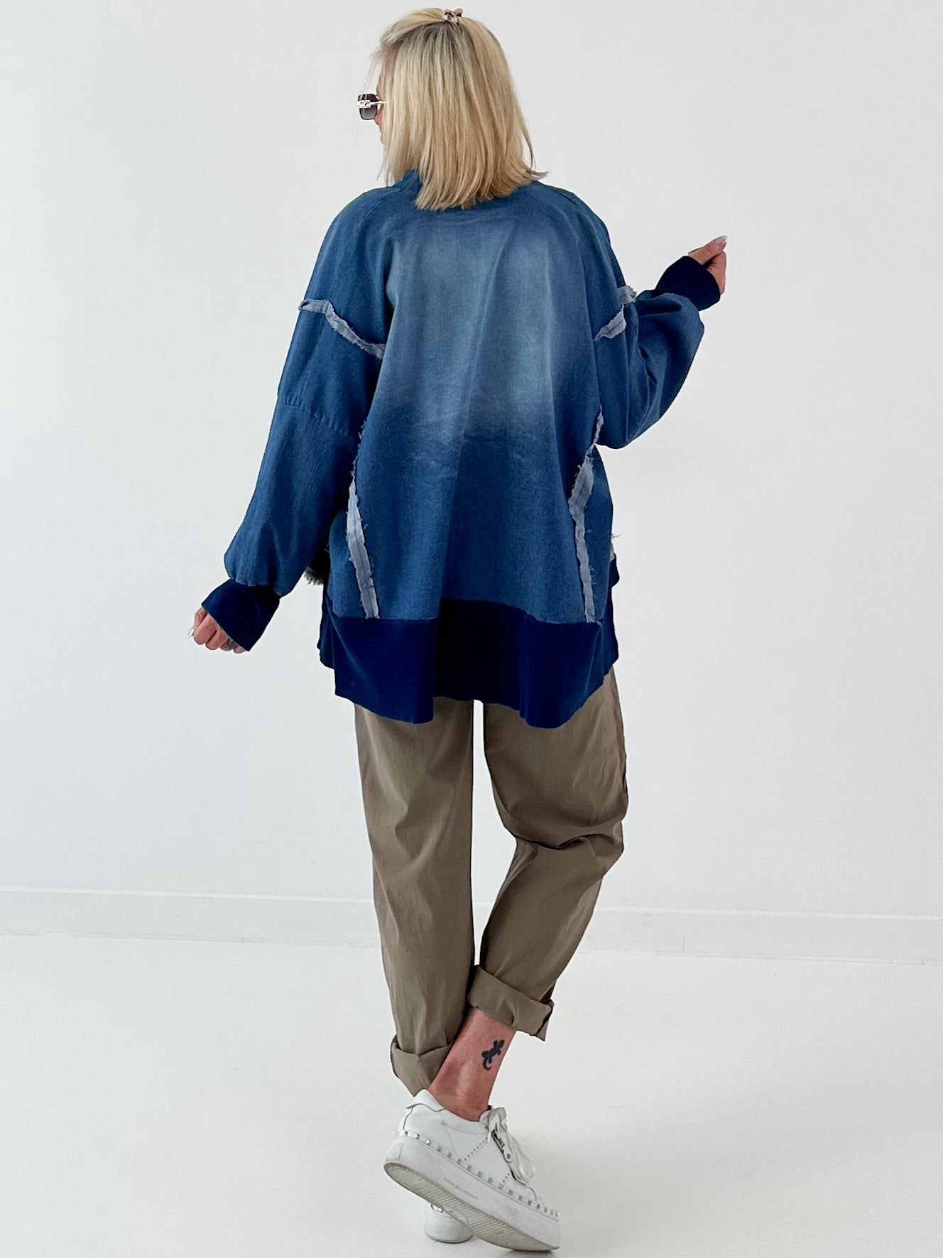 Oversized Jeansjacke - dunkelblau
