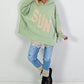 Oversized hoodie model "SUN" - sage