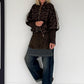 Weste im Leo-Look mit Streifen - leo-mokka