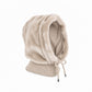 Faux-Fur Balaclava mit Strickkragen - beige