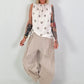 Balloon Linen Trousers with Fringe Detail - Beige