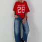 Sweater mit Vintage-Print - rot