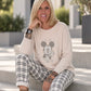 Hose im Karo-Look - beige-mehrfarbig