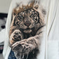 Sweater mit Stulpenärmeln und Strassmotiv Royal Tiger - ecru
