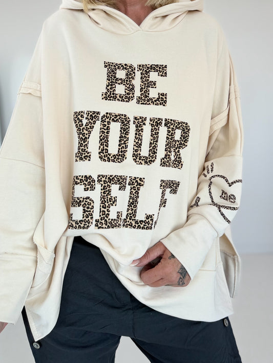 Oversized Hoodie Be Yourself - creme