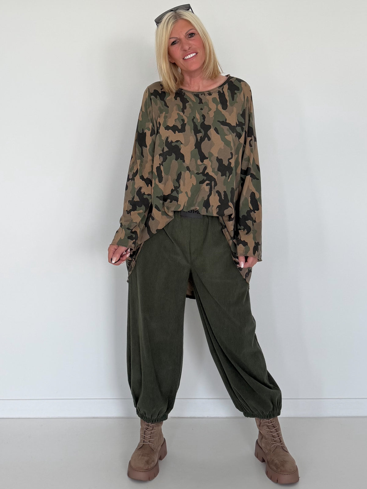 Shirt im Allover-Camouflage-Look - camel-mehrfarbig