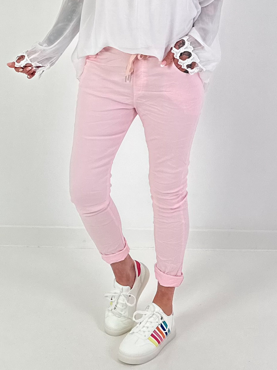 Basic Joggers with Drawstring - Pink