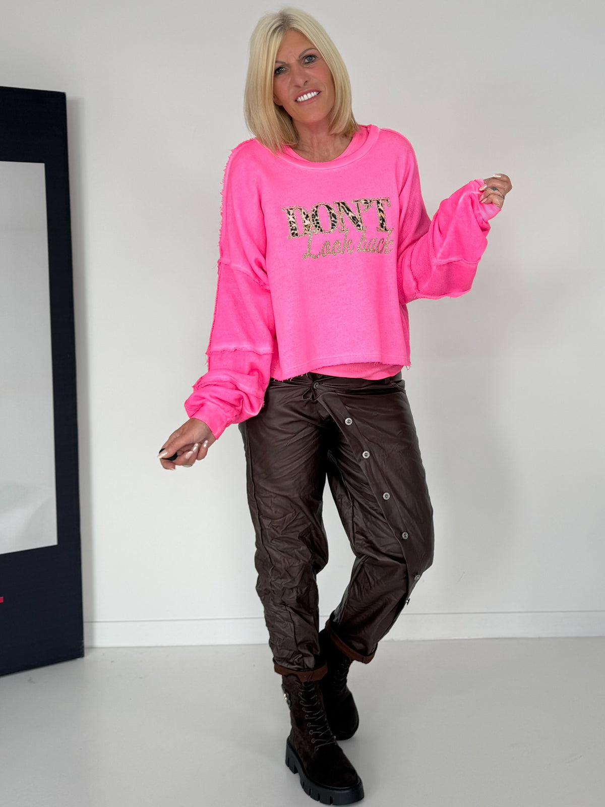 Sweater Don´t Look Back  - neonpink-leo