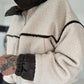Bouclé jas met capuchon - beige-mokka