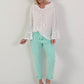 Structured tunic with tie belt and flounce sleeves - white