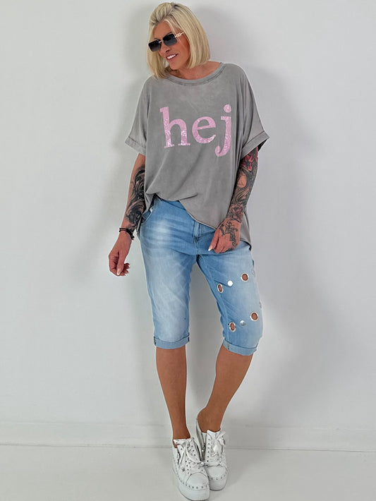 T-Shirt Hej - grey