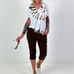 Batik Shirt - weiss-hellblau-dunkelbraun