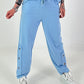 Sweatpants with eyelets - light blue