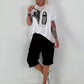 T-Shirt Chucks - weiss-dunkelbraun