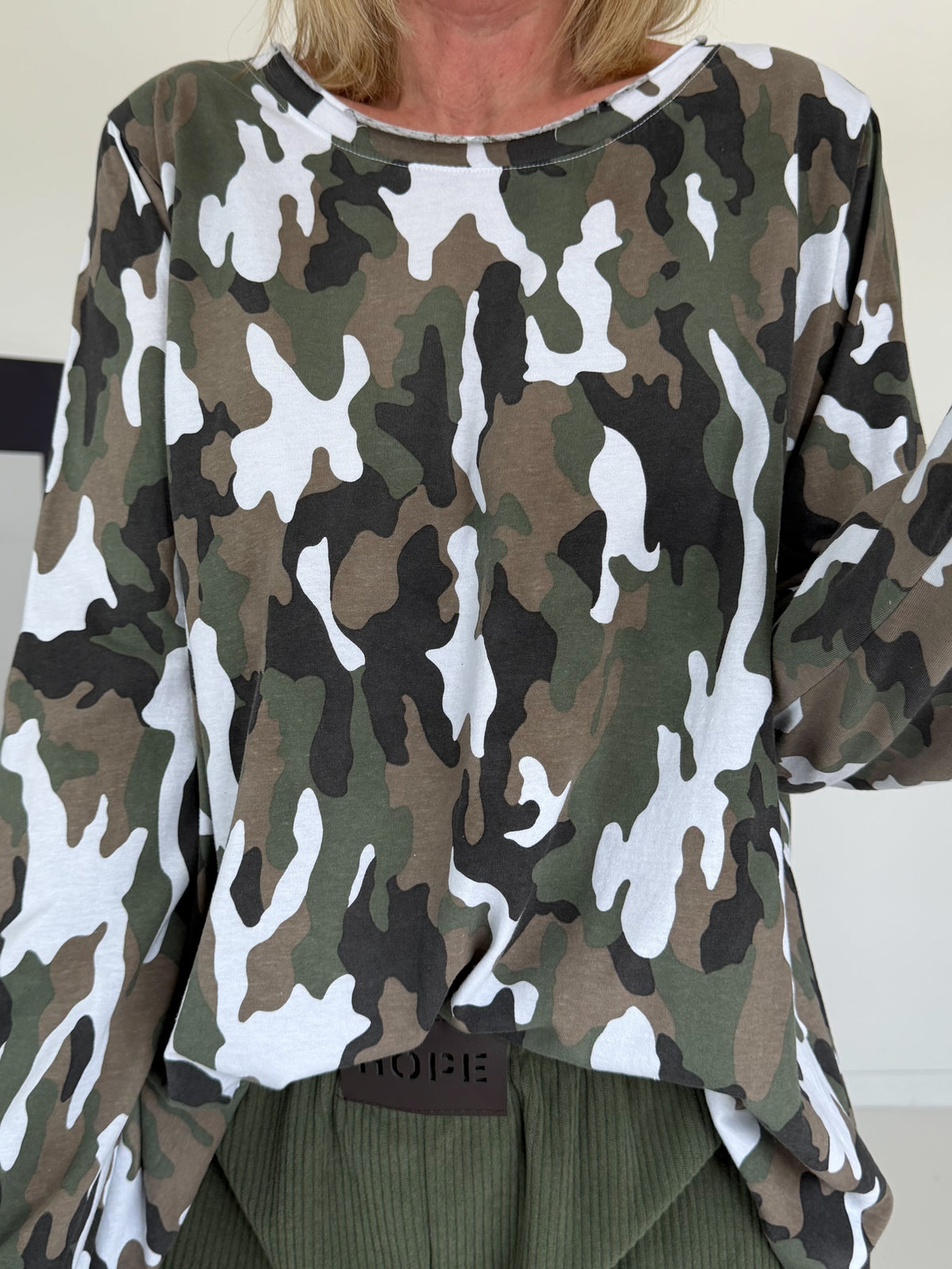 Shirt in all-over camouflage look - white-multicolored