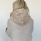 Faux-Fur Balaclava mit Strickkragen - beige