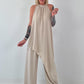 Leichter Zweiteiler asymmetrisch - beige