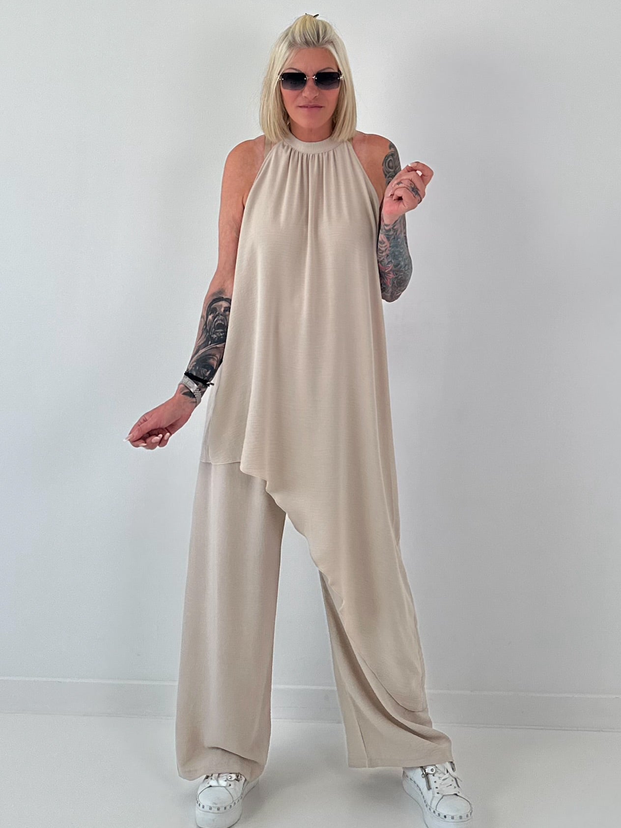Leichter Zweiteiler asymmetrisch - beige