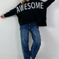 Oversized Hoodie Awesome - Black
