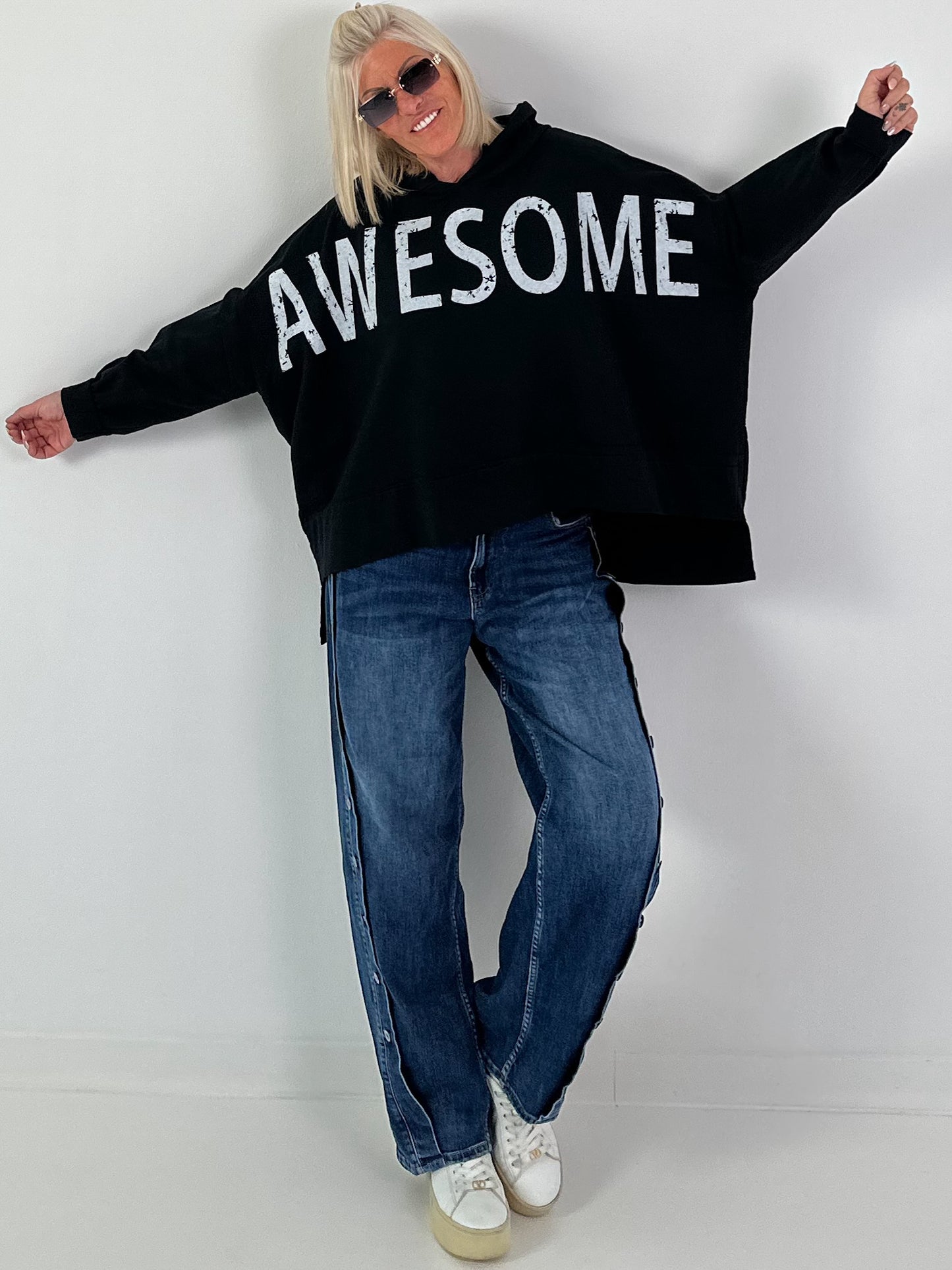Oversized Hoodie Awesome - Black