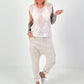 Baggy broek met statement patch - beige
