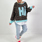 Sweater model "Hi Cat" - leo-light blue