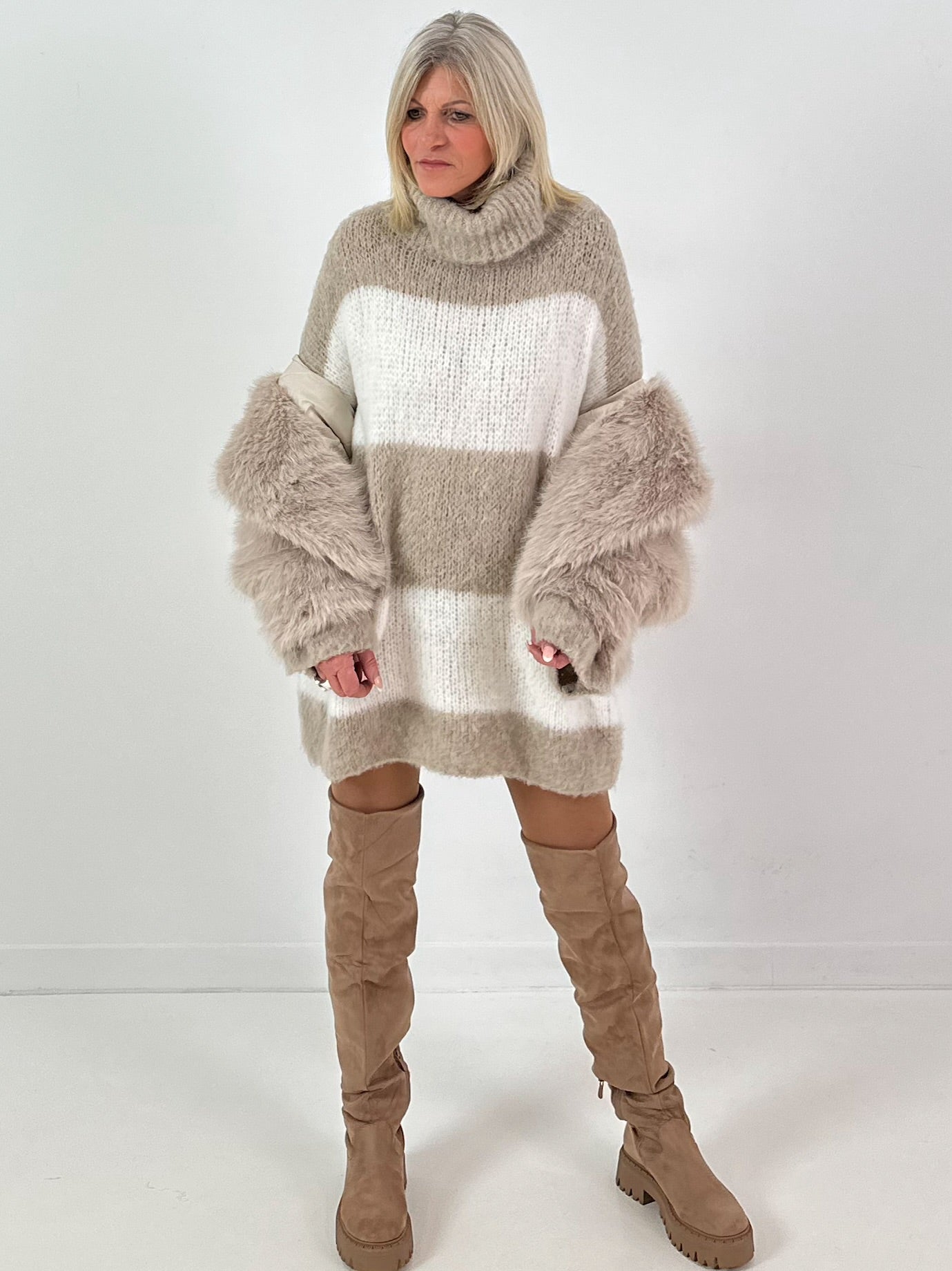 Bontjas model "Cloud 9" - beige