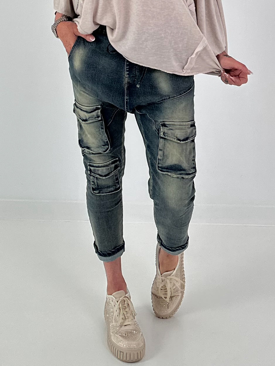 Baggy Jeans - denim used wash