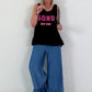 Top with Flounce SOHO - black