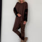 Asymmetrischer Sweater mit Kreuz- und Lederoptik-Details - mokka