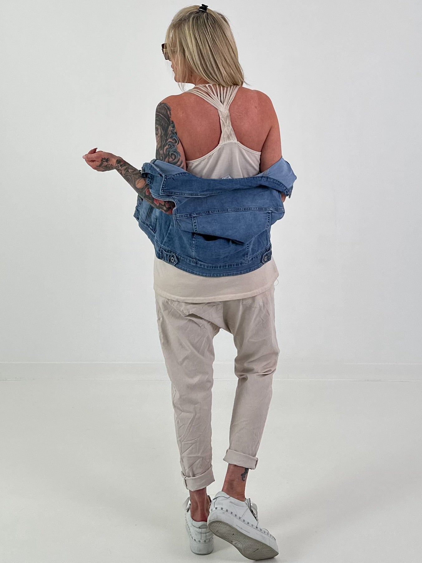Crossover Strap Top - Beige