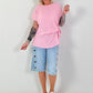 Blouse shirt with side tie knot - pink