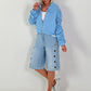 Bomber jacket with gathered sleeves - light blue