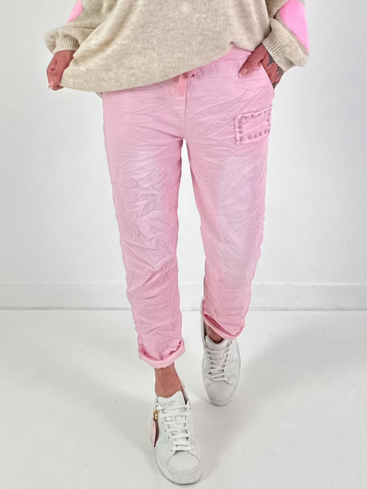 Trousers model "Studs" - pink