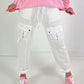 Hose mit Cargo Taschen - weiss