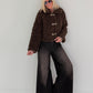 Jacke in kuscheliger Teddy-Curly-Optik - mokka