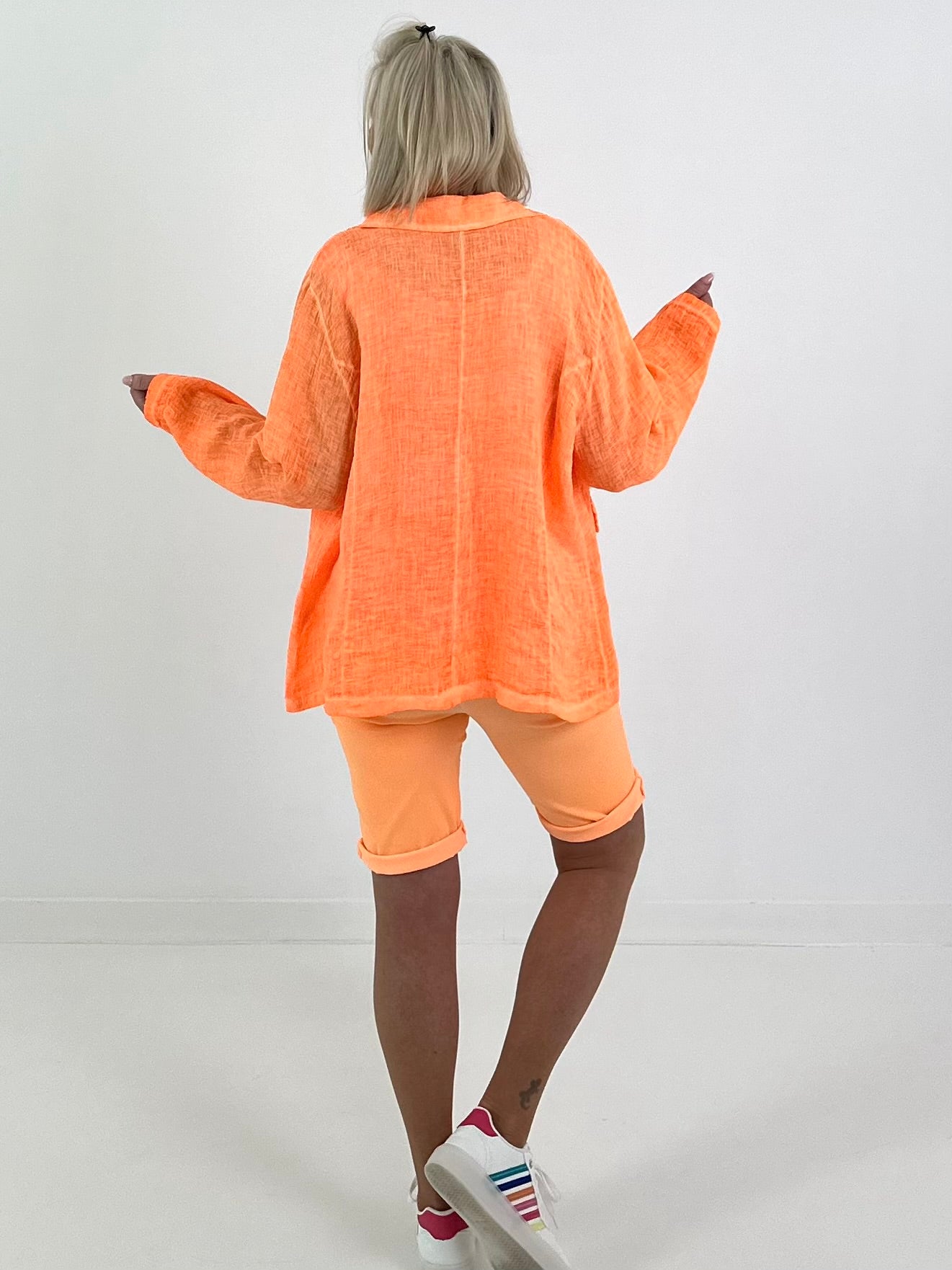Light Linen Blazer - neon orange
