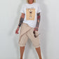 T-Shirt with Espresso Print - white