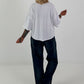 Shirt mit halben Arm und stylischen Außennähten - weiss
