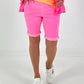 Shorts with tie belt - neon pink