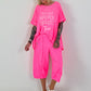 Oversized T-shirt on Tour - neon pink