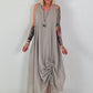 Sommerkleid mit Raff-Detail - taupe