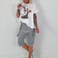 T-Shirt Woman mit Strassdetails - weiss