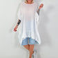 Tunic/Dress with Crocheted Back - White
