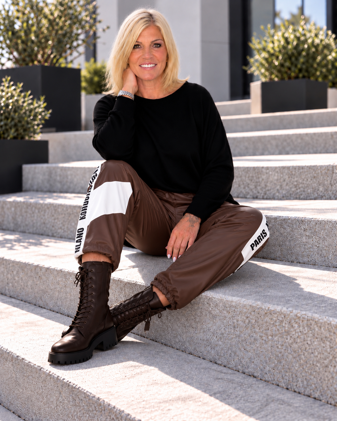 Oversized Basic Shirt - stone-washed-schwarz