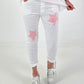 Pants with stars - white