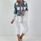 Boho Jeansjacke mit aufwendigen  Details - denim-weiss