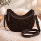 XXL Crossbodytas in teddykrul-look - mokka