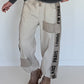 Hose mit City-Statement-Print - beige